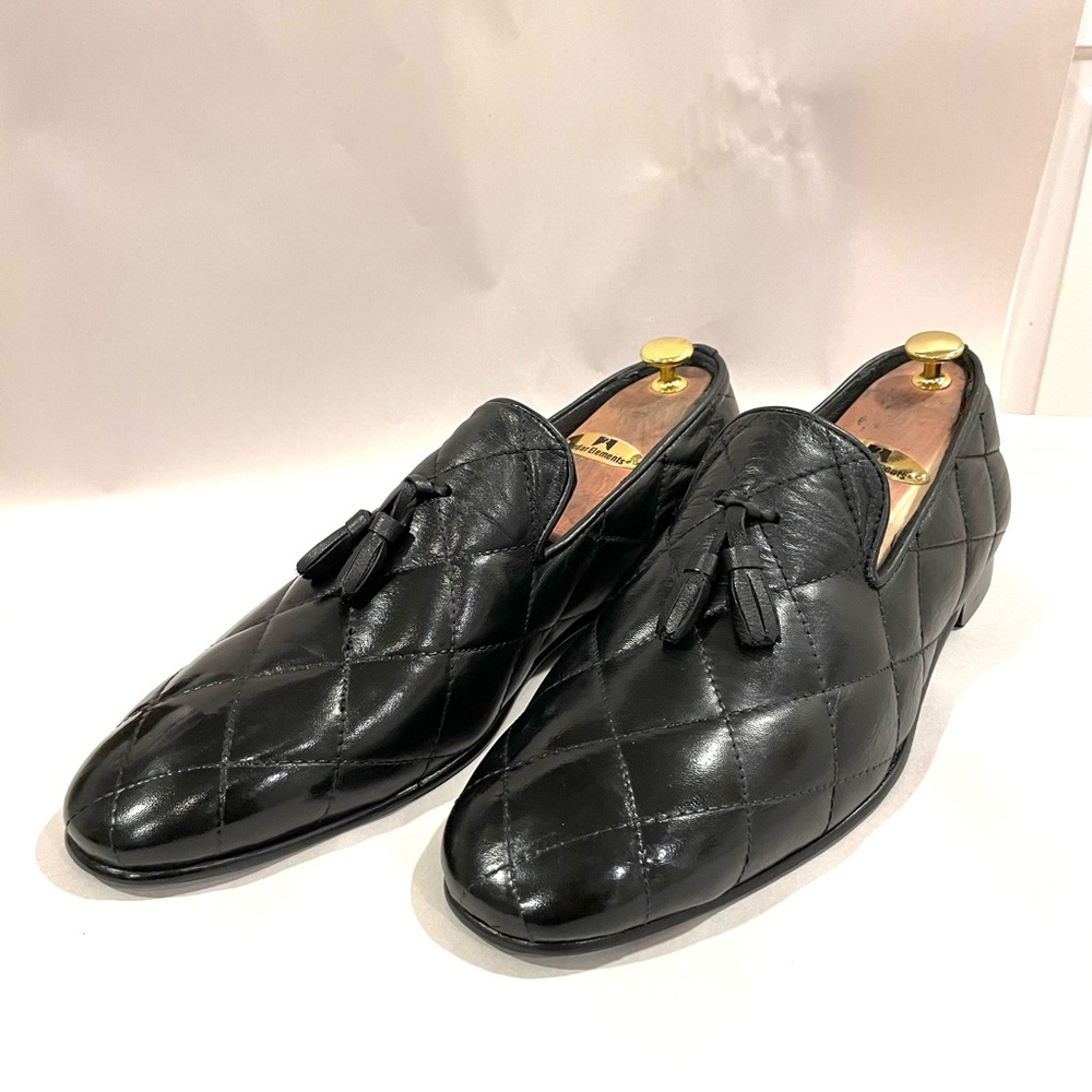 Scarpetto Black Leather Loafers with box- size 12
